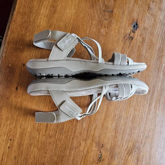 Skechers Women's Size 9 "Reggae Slim Takes Two" Sandals - Beige Memory Foam - Picture 7 of 7